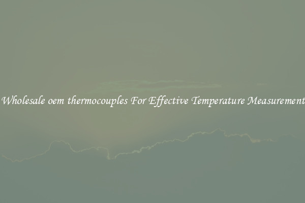 Wholesale oem thermocouples For Effective Temperature Measurement