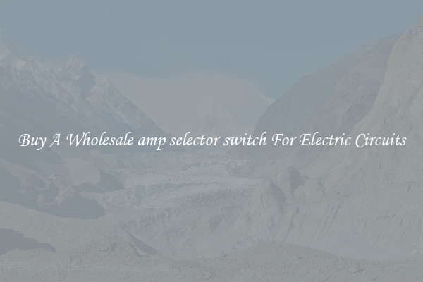 Buy A Wholesale amp selector switch For Electric Circuits