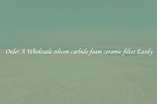 Order A Wholesale silicon carbide foam ceramic filter Easily