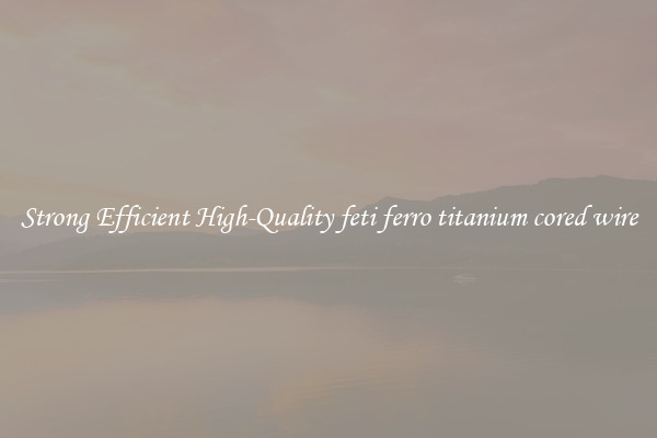 Strong Efficient High-Quality feti ferro titanium cored wire