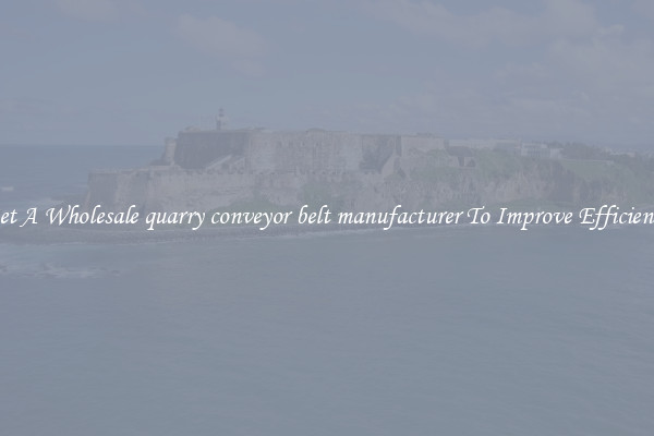 Get A Wholesale quarry conveyor belt manufacturer To Improve Efficiency