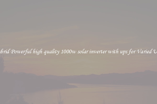 Hybrid Powerful high quality 1000w solar inverter with ups for Varied Uses