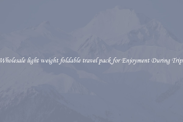 Wholesale light weight foldable travel pack for Enjoyment During Trips