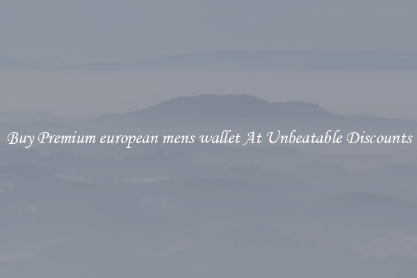Buy Premium european mens wallet At Unbeatable Discounts