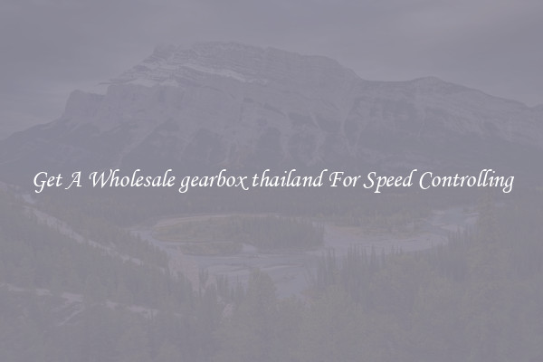 Get A Wholesale gearbox thailand For Speed Controlling